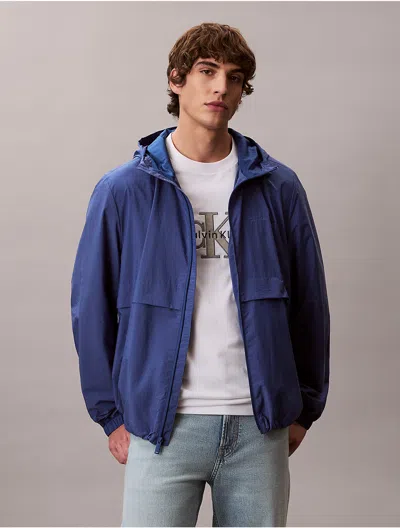 Calvin Klein Men's Lightweight Windbreaker Jacket In Blue
