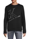 Calvin Klein Men's Linear Logo Sweatshirt In Black Beau