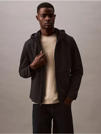 Calvin Klein Men's Lined Soft Shell Jacket In Black Beauty