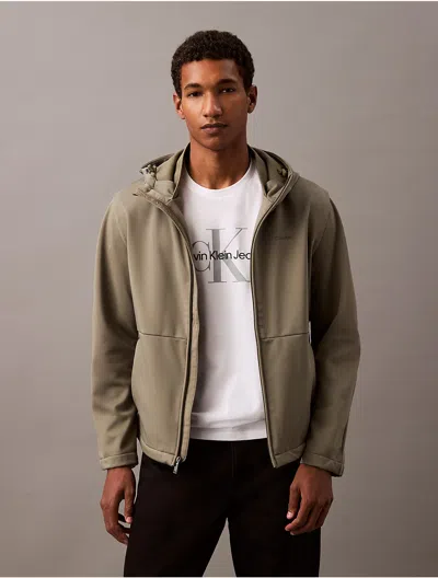 Calvin Klein Men's Lined Soft Shell Jacket In Dusty Olive