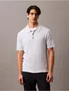 Calvin Klein Men's Linen Blend Classic Polo Shirt In Gray Dawn