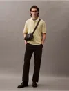 Calvin Klein Men's Linen Blend Classic Polo Shirt In Hay