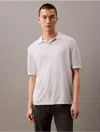 Calvin Klein Men's Linen Blend Polo Shirt In Grey Dawn