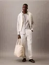Calvin Klein Men's Linen Cotton Pull-on Pants In Gray
