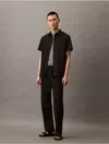 Calvin Klein Men's Linen Cotton Pull-on Pants In Black