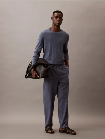 Calvin Klein Men's Linen Cotton Pull-on Pants In Grisaille