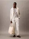 Calvin Klein Men's Linen Cotton Pull-on Pants In White Onyx
