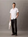 Calvin Klein Men's Linen Cotton Short Sleeve Classic Button-down Shirt