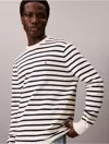 Calvin Klein Men's Linen Cotton Stripe Classic Button-down Shirt In Black