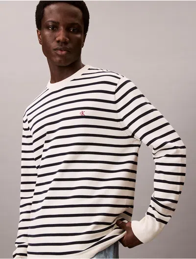 Calvin Klein Men's Linen Cotton Stripe Classic Button-down Shirt In Black