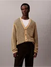 Calvin Klein Men's Linen Open Weave Cardigan In Brown