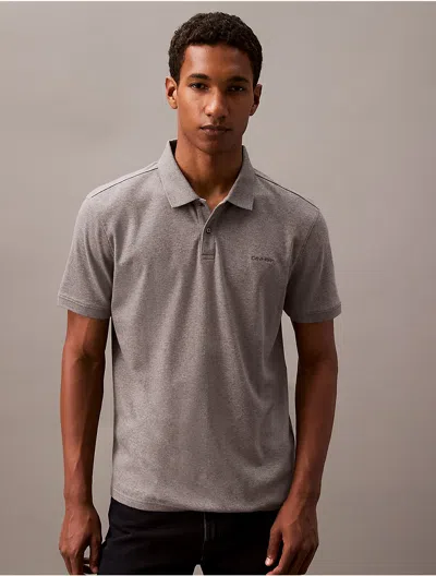 Calvin Klein Men's Liquid Touch Polo Shirt In Gray