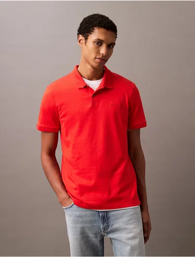 Calvin Klein Men's Liquid Touch Polo Shirt In Red