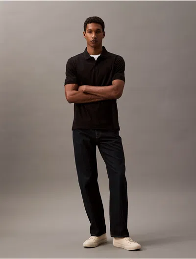 Calvin Klein Men's Liquid Touch Polo Shirt In Black Beauty
