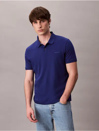 Calvin Klein Men's Liquid Touch Polo Shirt In Blue