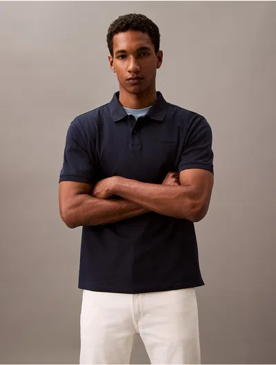 Calvin Klein Men's Liquid Touch Polo Shirt In Dark Sapphire