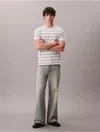 Calvin Klein Men's Liquid Touch Stripe Crewneck T-shirt In Gray