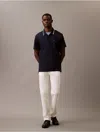 Calvin Klein Men's Liquid Touch Tipped Collar Polo Shirt In Dark Sapphire