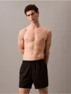 Calvin Klein Men's Logo Badge Solid Swim Shorts In Black Beauty