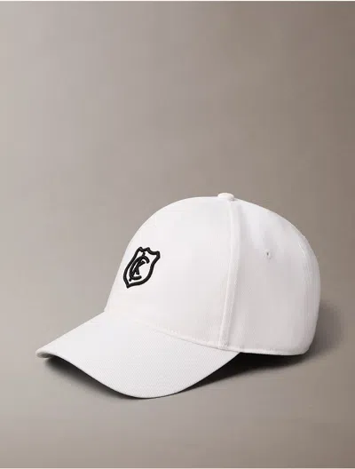 Calvin Klein Men's Logo Crest Baseball Cap In Brilliant White