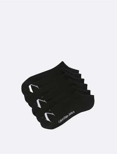Calvin Klein Men's Logo Cushion No Show 6-pack Socks In Black