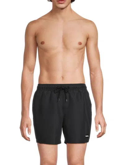 Calvin Klein Men's Logo Drawstring Swim Shorts In Black