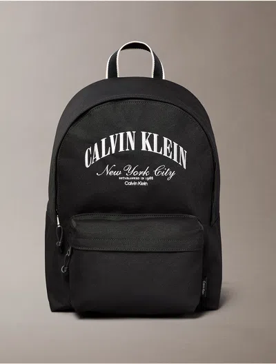 Calvin Klein Men's Logo Graphic Round Backpack In Black