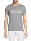 Calvin Klein Men's Logo Heathered Tee In Charcoal