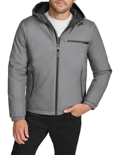CALVIN KLEIN MEN'S LOGO HOODED JACKET