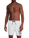 Calvin Klein Men's Logo-print Drawstring Swim Shorts In White