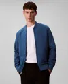 Calvin Klein Men's Matte Bomber Jacket In Blue