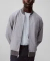 Calvin Klein Men's Logo-print Matte Bomber Jacket In Gray