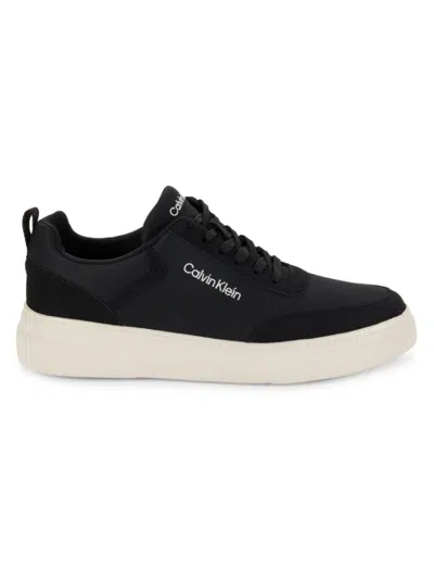 Calvin Klein Men's Logo Sneakers In Black