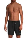 Calvin Klein Logo Piping Swim Trunks In Black