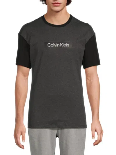 Calvin Klein Men's Logo T-shirt In Charcoal Black