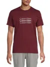 Calvin Klein Men's Logo T-shirt In Maroon