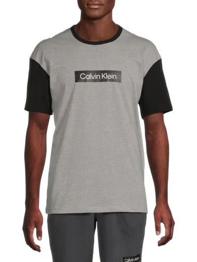 Calvin Klein Men's Logo T-shirt In Wolf Grey Black