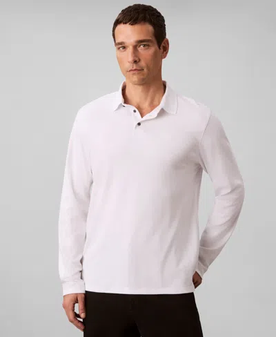 Calvin Klein Men's Long Sleeve Polo Shirt In White