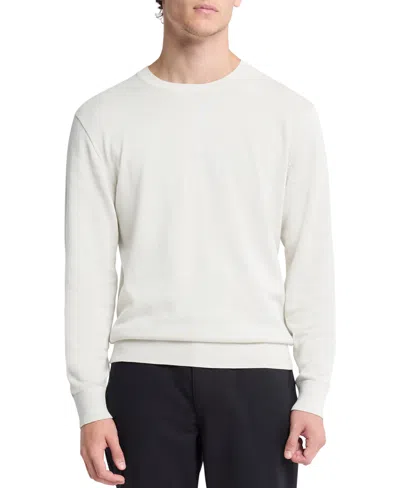 Calvin Klein Men's Long Sleeve Supima Cotton Crewneck Sweater In Chalk
