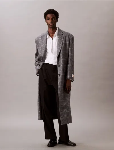 Calvin Klein Men's Long Tailored Coat In Gray