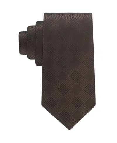 Calvin Klein Men's Lousie Grid Classic Tie In Burgundy