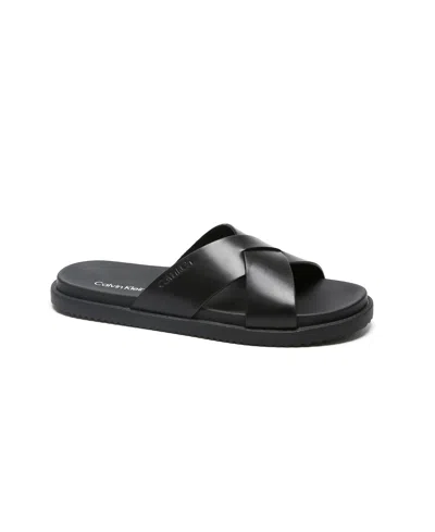 Calvin Klein Men's Lusako Slip-on Casual Sandals In Black