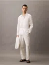 Calvin Klein Men's Lyocell Blend Relaxed Button-down Shirt In Blanc De Blanc