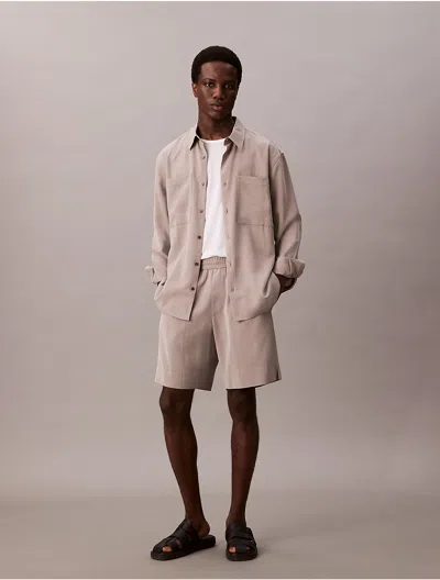 Calvin Klein Men's Lyocell Relaxed Button-down Shirt In Neutral