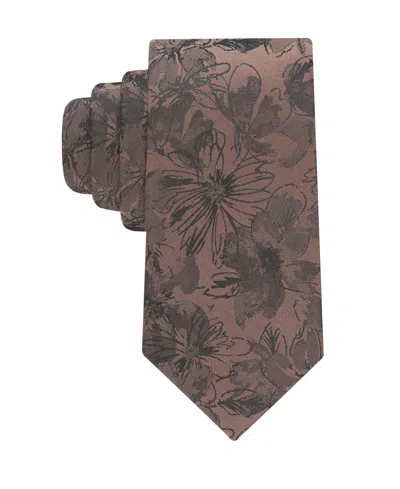 Calvin Klein Men's Maddison Botanical Tie In Brown
