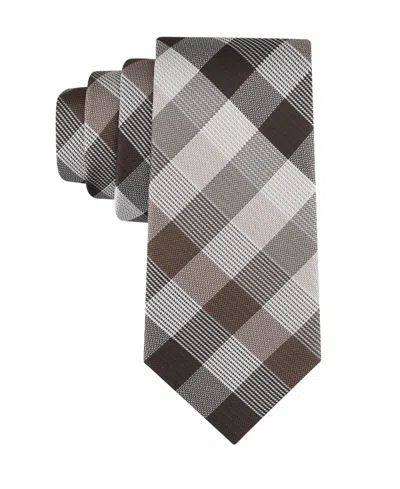 Calvin Klein Men's Maddox Grid Tie In Brown