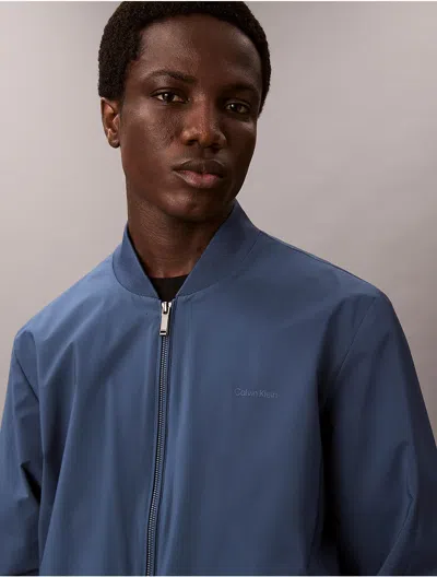 Calvin Klein Men's Matte Bomber Jacket In Blue