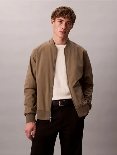 Calvin Klein Men's Matte Bomber Jacket In Brown
