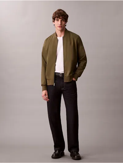 Calvin Klein Men's Matte Bomber Jacket In Brown