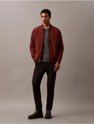 Calvin Klein Men's Matte Bomber Jacket In Brown